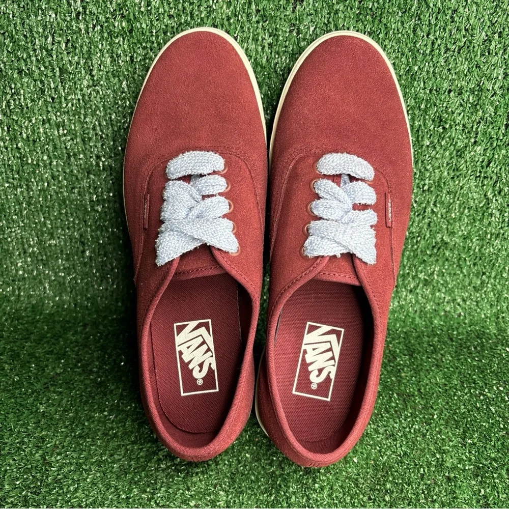 NEW VANS Authentic Low Pro Red Suede Skate Shoes Sneakers Men 8‎ / Women 9.5